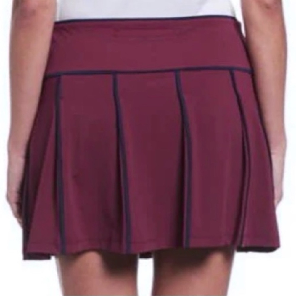 NWT Original Penguin Multi Piped Pleated Skort Burgundy Blue Size XL